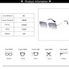 OSAGAMA Fashion Sunglasses Small Rectangular Rimless Glasses for Men and