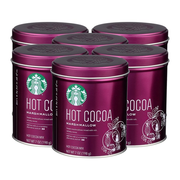 Starbucks Hot Cocoa Mix Tin, Marshmallow, 7 Ounce (Pack of
