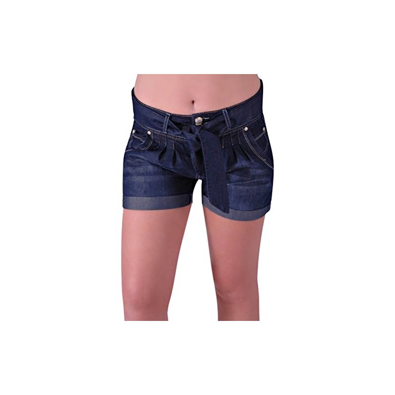 EyeCatchClothing - Damen Jeans Short im sportlichen Indigo Style mit