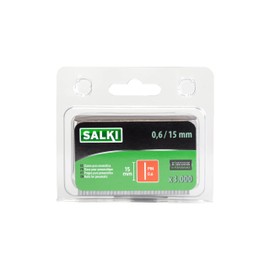 SALKI | Pins PIN 0.6 Body - Blister of 3000 Units, Headless Nails 15 mm Length for Pneumatic Stapling, Compatible with Pneumatic Nailers, Grey
