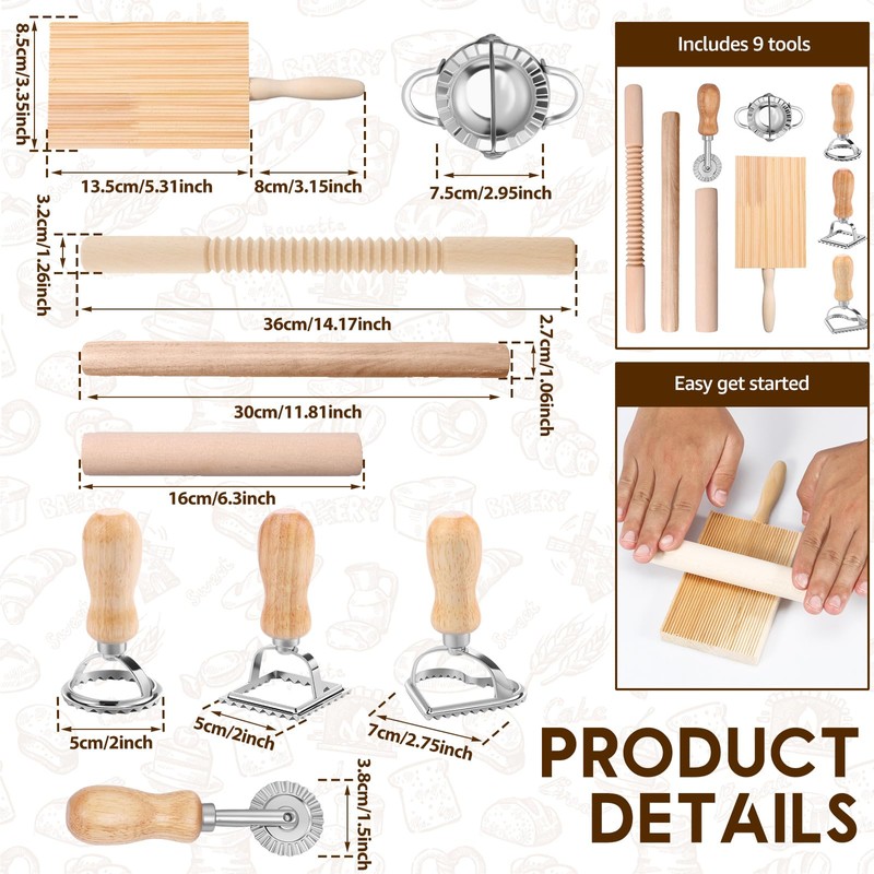 9-Piece Pasta Making Set, Efficient Pasta Making Set with Ravioli