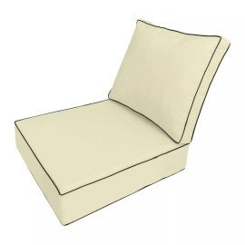 Unbranded |SLIPCOVER ONLY| Outdoor Contrast Piped Deep Seat Back Pillow Cover Small AD005