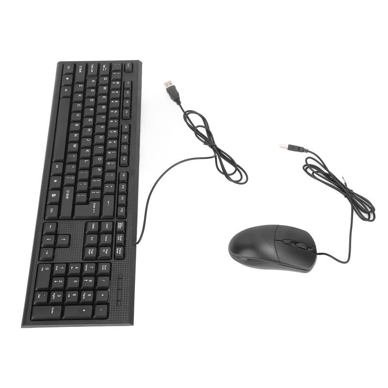 Keyboard and Mouse Combo Black Waterproof 104 Keys Anti Slip
