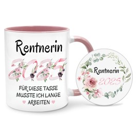 Bingtoo Ruhestand Geschenk Frauen, Renteneintritt Geschenk Frau, Rentnerin 2025 für Diese Tasse Musste Ich Lange Arbeiten, Geschenkideen Zum Renteneintritt 2025, Abschiedsgeschenk Kollegen