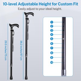 Carbon Fiber Walking Cane, Matte Black