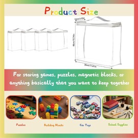 4 Pcs Toy Storage, Toy Storage Bags, Zip Bags For Toys,Toy Storage Bags with Zip, Waterproof Toy Storage Bags for Building Blocks Puzzle Dolls Balls Clothes Books, 40x30x10cm