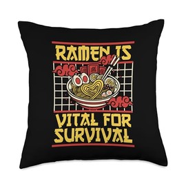 Ramen Is Vital For Survival Shoyu Bowl Miso Tonkotsu Ramen Throw Pillow