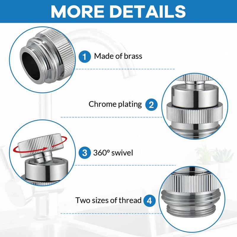 Sink Faucet to Garden Hose Adapter, Swivel Faucet Adapter Kit