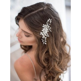 Unicra Peine para el pelo de novia de cristal de la novia, accesorio para el pelo para mujeres y niñas
