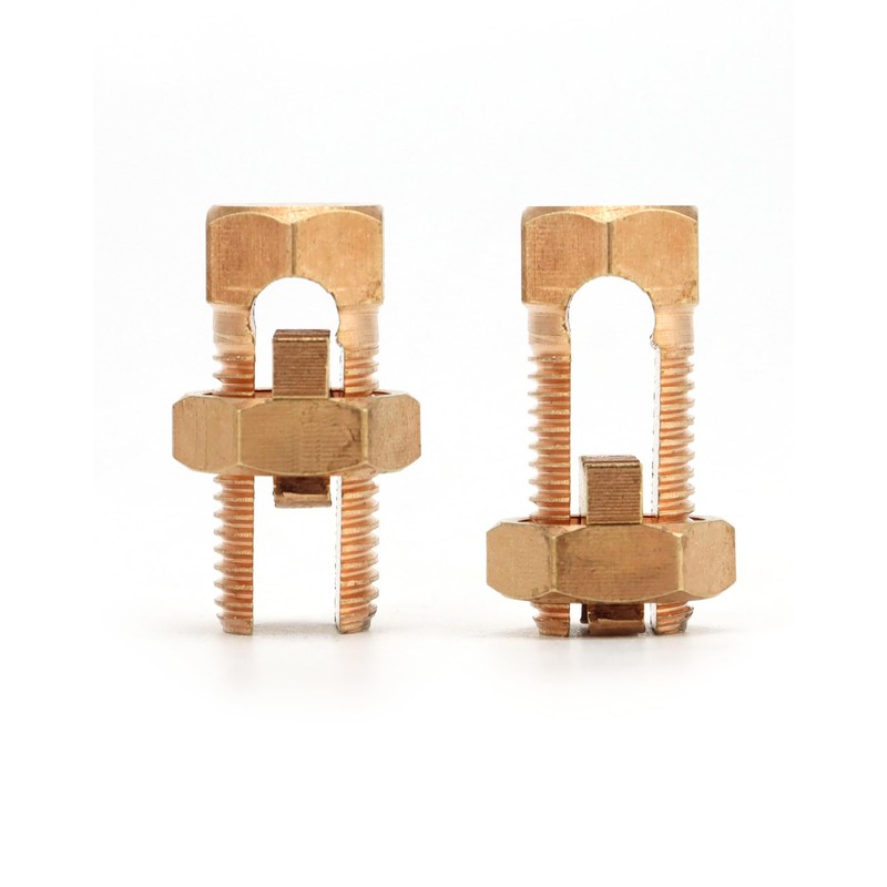 QWORK Grounding Split Bolt, 50 Pieces 4 Gauge 8 Gauge