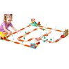 Fisca Kids Train Set with Map Mat, 200PCS Toddler Electric