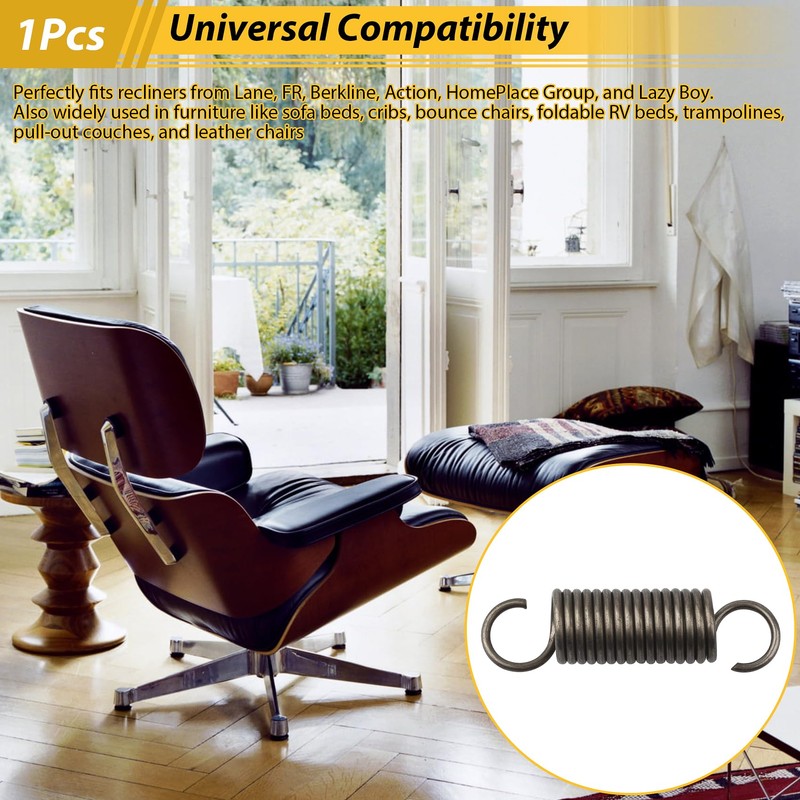 2-7/8 Inch Replacement Recliner Mechanism Tension Spring, 11/16 Inch Diameter