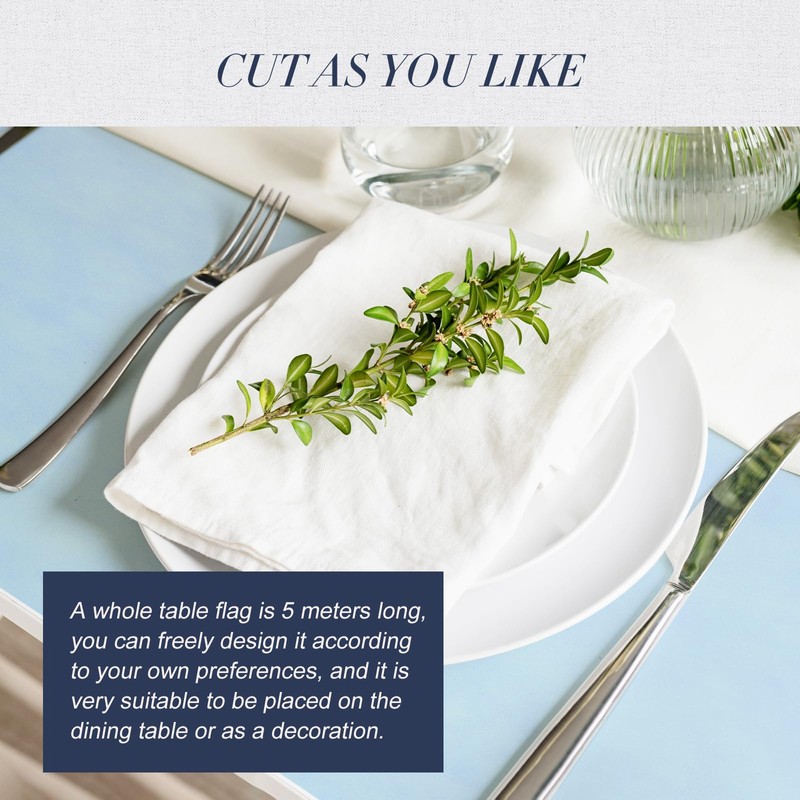 AiQInu 5 m Table Runner Blue Table Decoration for Birthdays