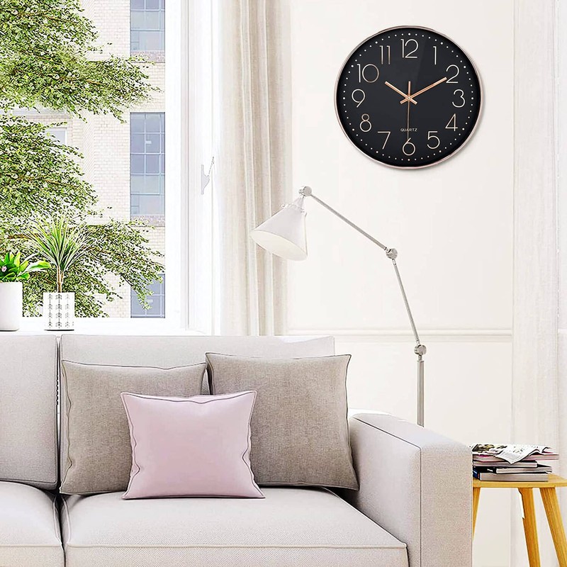 LiRiQi 30 cm Modern Quartz Silent Wall Clock, Wall Clock