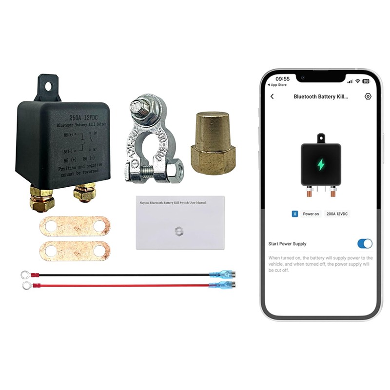 Bluetooth Battery Kill Switch Kit 12V 250A Battery Disconnect Switch