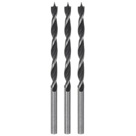 sourcing map 3pcs Brad Point Drill Bits 3.5mm(9/64") Dia Straight Round Shank Drill Metric Brad Point 1.77" Drilling Depth Spiral Twist Drill Bits for Carpenter Woodworking Plastic Rubber