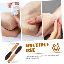 Baluue 2pcs Wooden Handle Callus Remover Foot File for Exfoliating Dead Skin Ergonomic Pedicure Tool for Smooth Feet and Heels Convenient for Home and