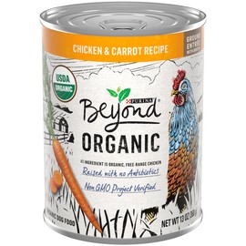 Beyond Purina Organic Wet Dog Food, Organic Chicken & Carrot Adult Recipe Ground Entrée with Broth - (Pack of 12) 13 oz. Cans