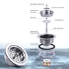 304 Stainless Steel Kitchen Sink Twist Lock Basket Drain Assembly