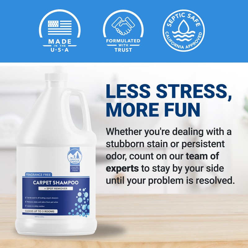 Unique Carpet Shampoo & Stain Remover, 128 oz - Pet