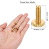 PATIKIL 20pcs M5x15mm Knurled Thumb Screws Flat Tip Brass Bolts
