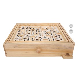 Wooden Ball Maze Game, Wooden Balance Board Table Wooden Ball Game Disentanglement Puzzles Labyrinth Puzzle Toy For For Dementia Adults Kids ,Games Large Wooden Labyrinth with 60 Waypoints