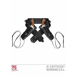 Sancto International Adult Mens Western Black Cowboy Double Holster