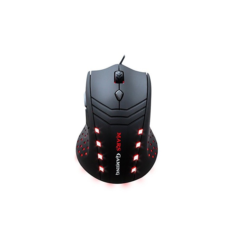 Mouse MM0 Mars Gaming (Sensor óptico, 2800 DPI, iluminación roja)