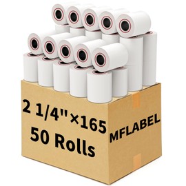 MFLABEL 50 Rolls 2 1/4" x 165' Thermal Paper Cash Register POS Receipt Paper