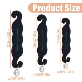 Hair Styling Accessories, Pack of 6 Sponge Clip Hair Styling Doughnut Hair Twist Wreath, Hair Holder Sponge Clips with Pearl, Hair Braiding Tool, Hair Styling Doughnut Bun Braid Maker, Black