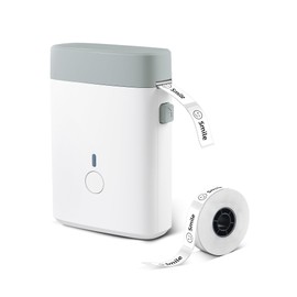 BPXX Bluetooth Label Maker Machine with Tape - Mini Label Maker Simple Printing, Easy to Connect, 203DPI HD Printing, Mini Label Maker with Multiple Templates for Home Office Organization, White