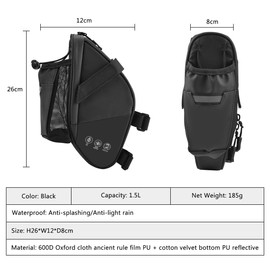 CCKOLE Saddle Bag Bicycle Saddle Bags Waterproof Bicycle Bag Rear Bag Tear-Resistant MTB Road Bike Bag for Mountain Bike Road Bike with Water Bottle Bag (1.5 L)