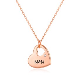 Philip Jones Rose Gold Nan Heart Necklace Created with Zircondia® Crystals