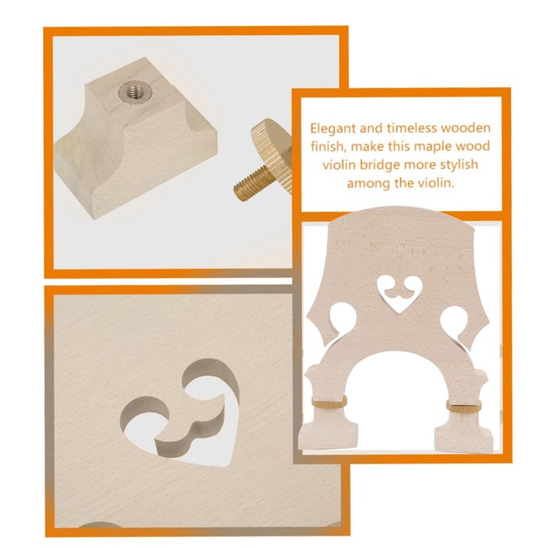 Violin Bridge Maple Wood Adjustable Brass Screw Double Bass Bridge