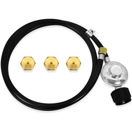 Zhenx 23080901 5FT Natural Gas to Propane (LP) Conversion Kit Compatible with weber Genesis, Genesis II Grill, from NG to LP Conversion Kit includes Regulator Hose and 3 Adapter Orifices