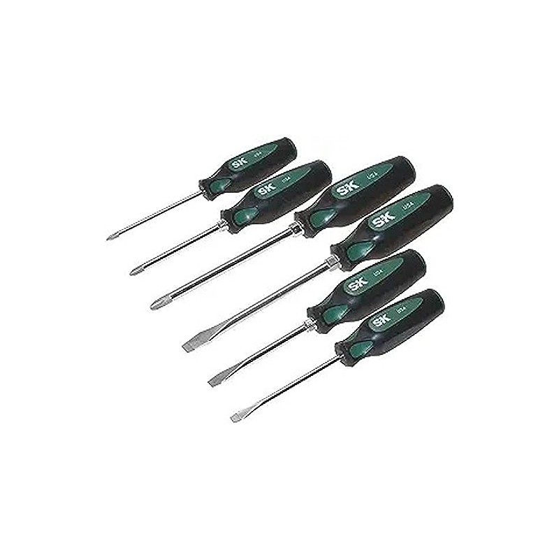 SK Tools USA 6 Piece, CushionGrip Automotive Combination Screwdriver Set