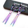 7.0 Inches Hair Cutting Scissors Set with Combs Lether Scissors