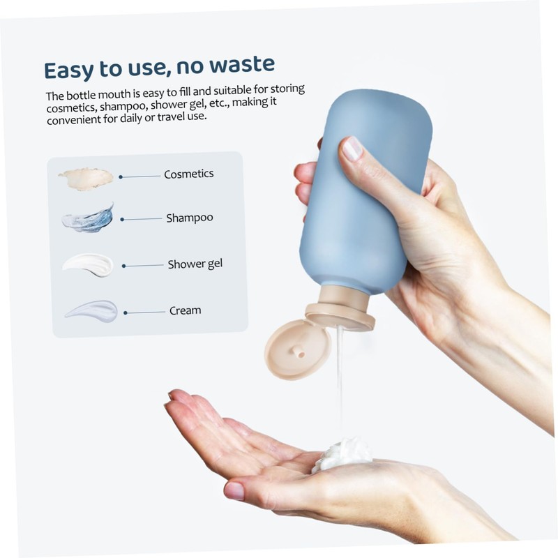 WOONEKY 2 Pcs Travel Shampoo Bottles Leak-Proof Plastic 200ml Refillable