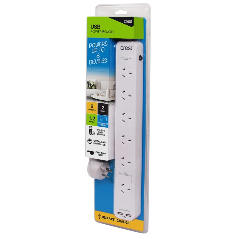 Crest Power Board 4 Socket 2 USB