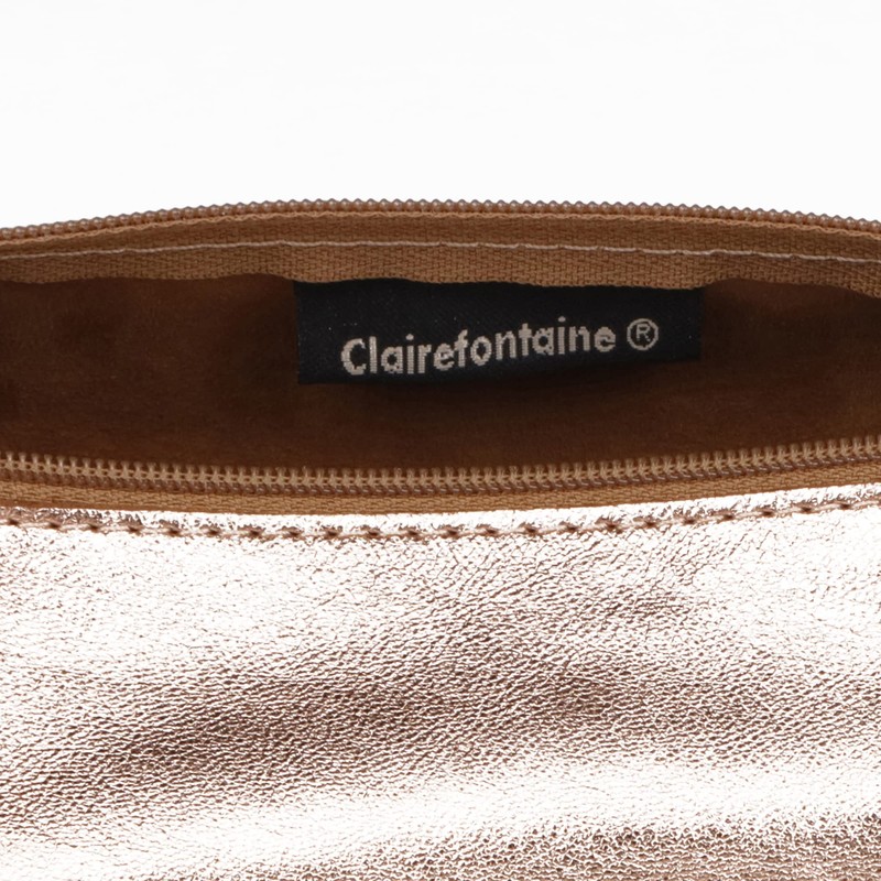 Clairefontaine - Ref 8687C - Metallic Leather Round Pencil Case