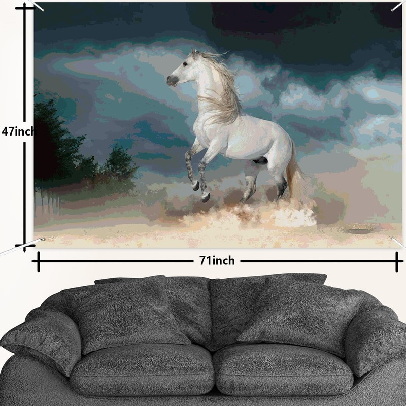 White Horse Birthday Party Banner White Horse Themed the Dust
