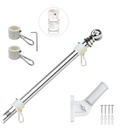 MTB Garden 7ft Stainless Steel Flag Pole with Bracket, 1 inch Flag Pole for Outside House Flagpole Mount