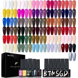NICYVFV 38 PCS Gel Nail Polish Set, 32 Colors UV Nail Polish Set, with Gold Silver Glitter and Glossy Matte Top Coat, Base Coat Builder Gel, Daily Shades Women Nail Art Manicure Kit