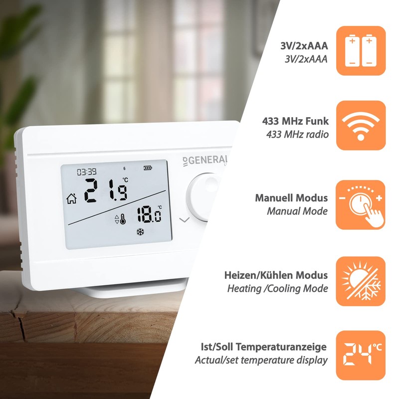 Wireless Room Thermostat Room Controller Set Mi-250S RF with 2