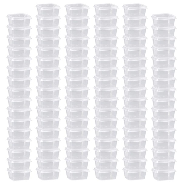 MIUPOO Plastic Souffle Cups,Disposable Clear Leak Proof Sauce Cup With