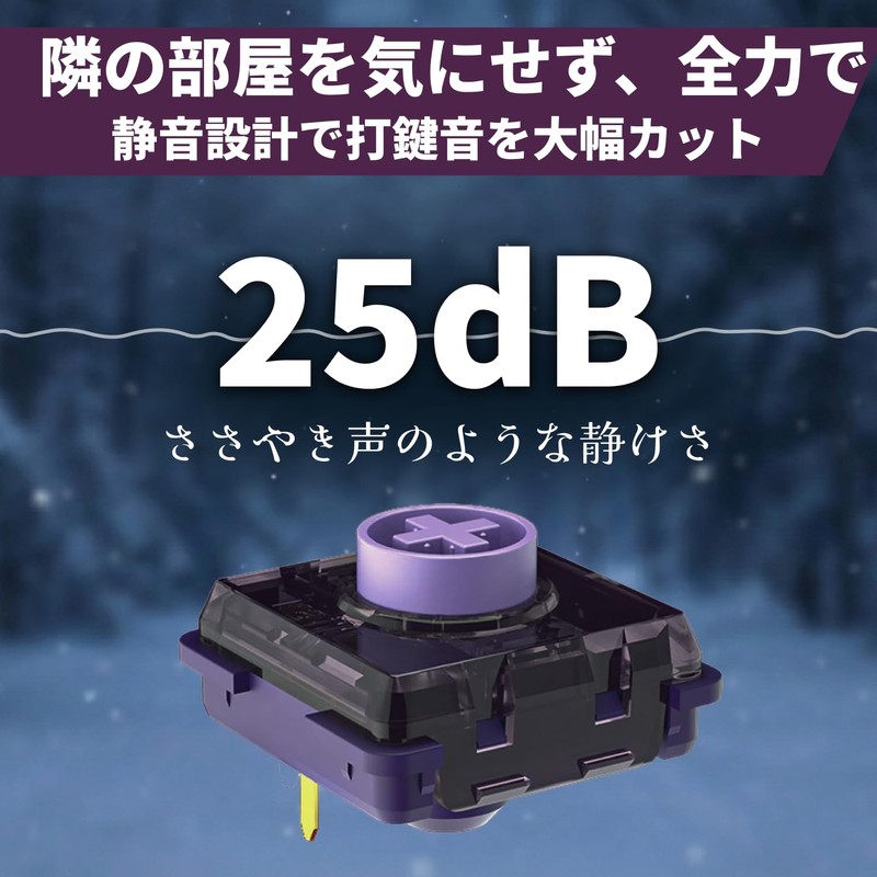 Kailh Silent Purple Swallowtail Mini Quiet Low Profile Key Switches,