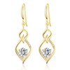 MASOP Earrings Silver 925/Gold Hanging AAA Cubic Zirconia Drop Earrings