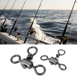 Briny River 50pcs 3 Way Fishing Tackle Swivels 1# 2# 3# 4# 5# 6# 1/0# 2/0# 3/0# 4/0# Fishing Line Connectors