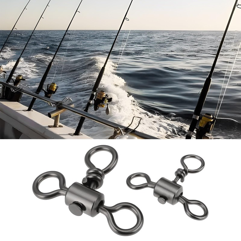 Briny River 50pcs 3 Way Fishing Tackle Swivels 1# 2#