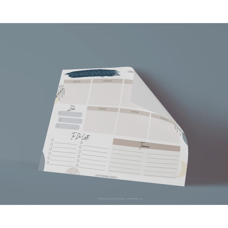 Weekly Planner Pad A4 with 50 Sheets I CreativeRobin